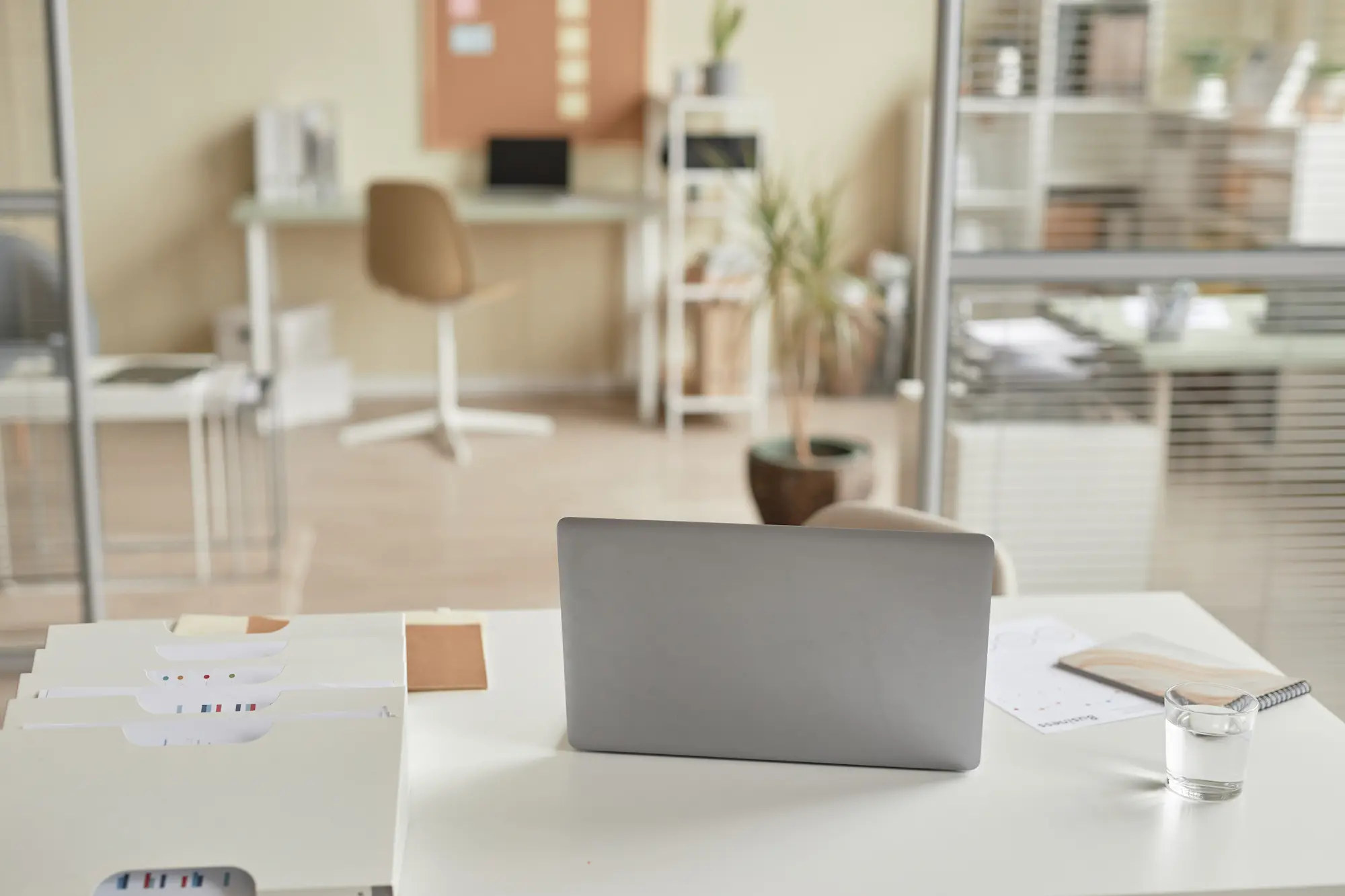 Office workspace with laptop